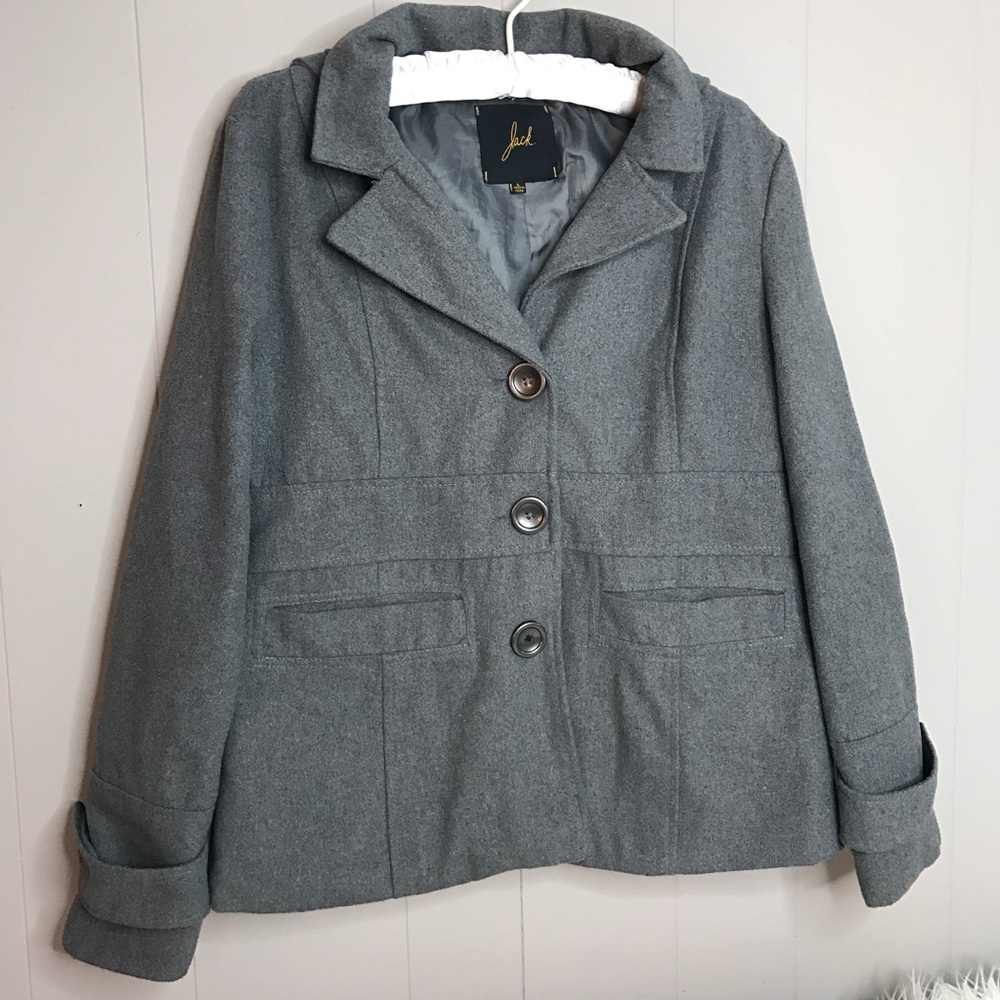 JACK by BB Dakota Gray Hooded Pea Coat Size Large